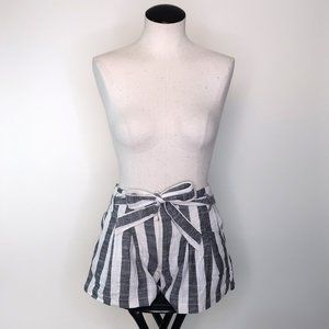 INDIGO RISING casual fashion striped shorts bowtie